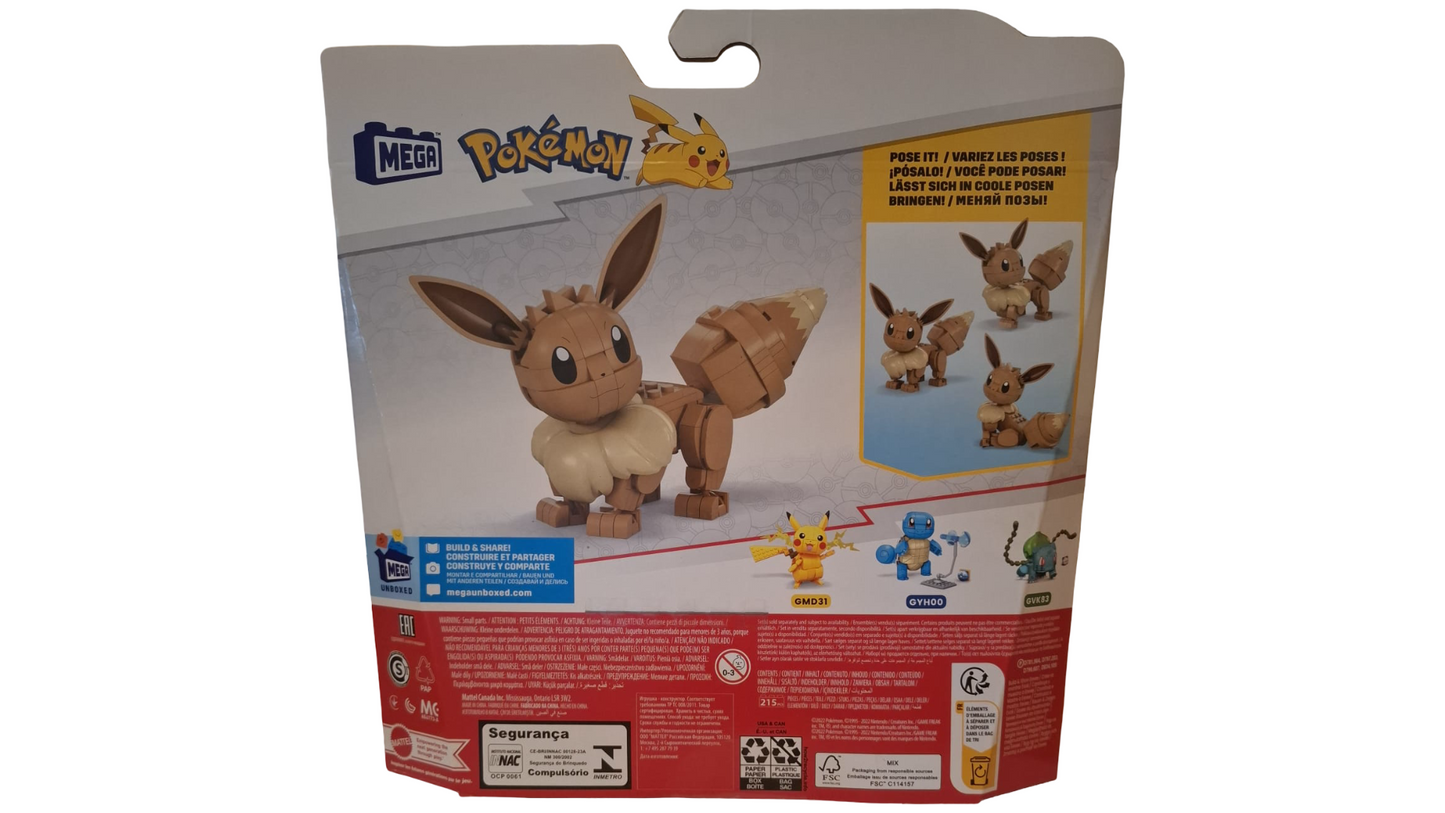 MEGA Pokémon Build & Show Evoli – 215 Teile – bewegliche Klemmbausteinfigur – Neu & OVP