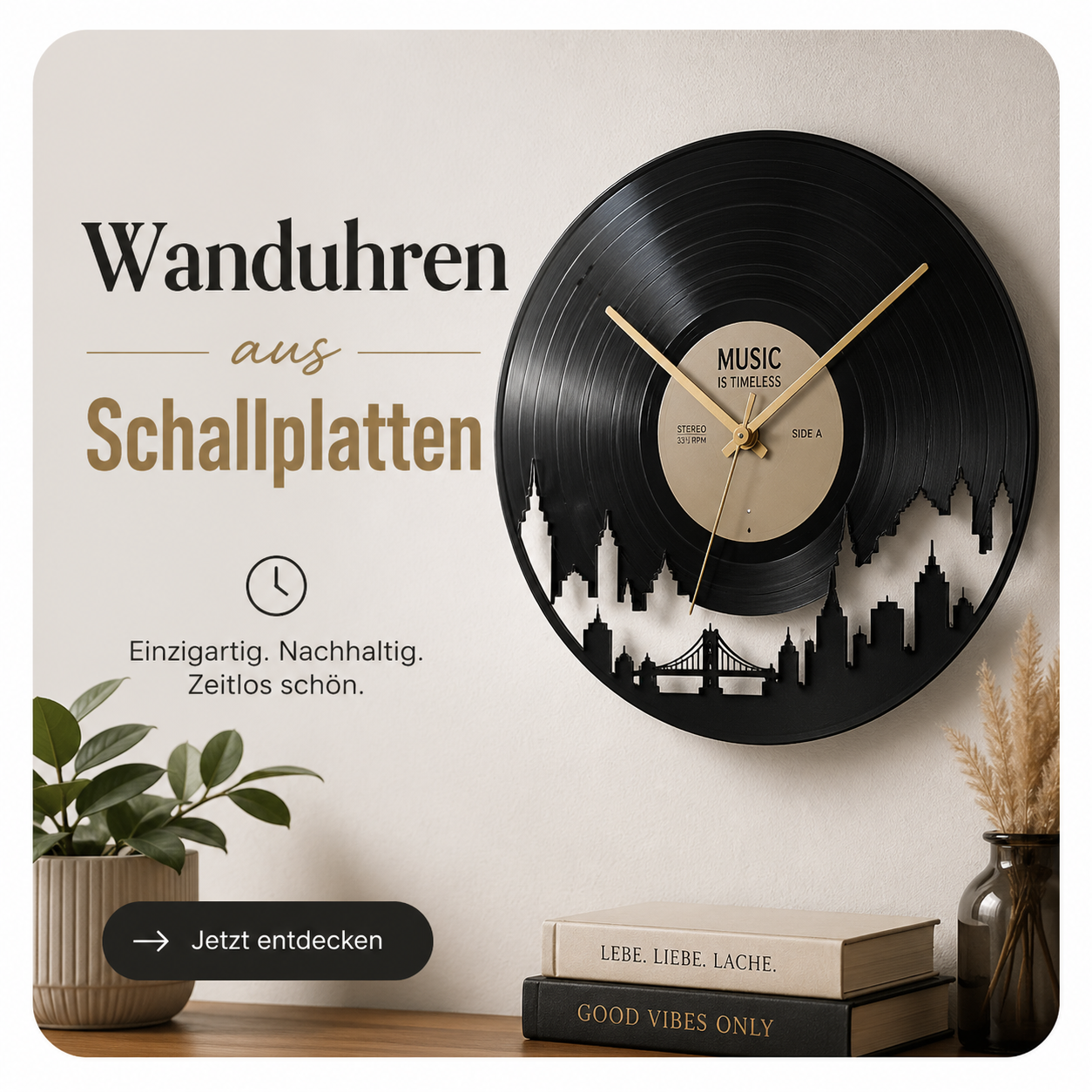 Wanduhren aus Schallplatten - Einzigartig und Individuell