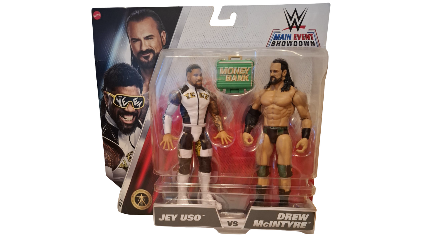 Mattel WWE Main Event Showdown Jey Uso vs Drew McIntyre 2er Set Serie 23 OVP