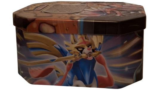 Pokémon Koraidon Tin Box gefüllt – 25 Karten inkl. 5 Holo/Reverse + Schlüsselanhänger