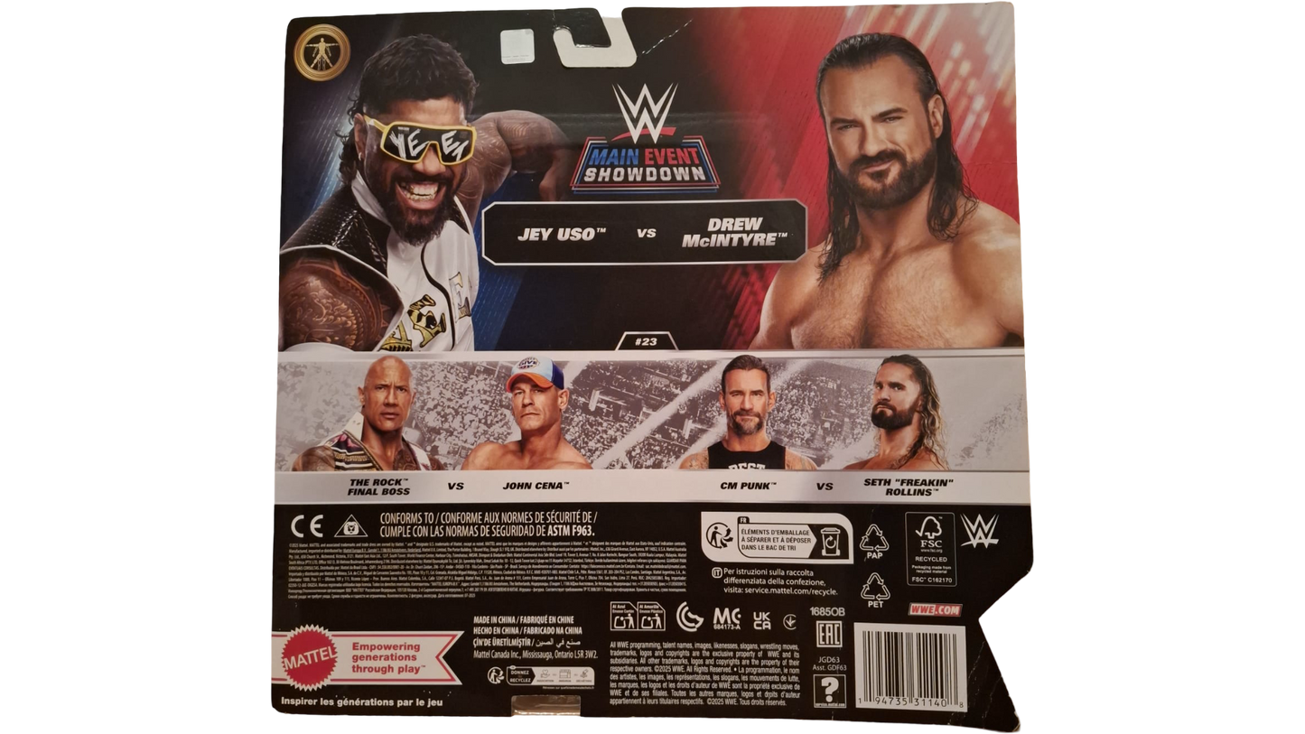 Mattel WWE Jey Uso vs Drew McIntyre Main Event Showdown #23 OVP