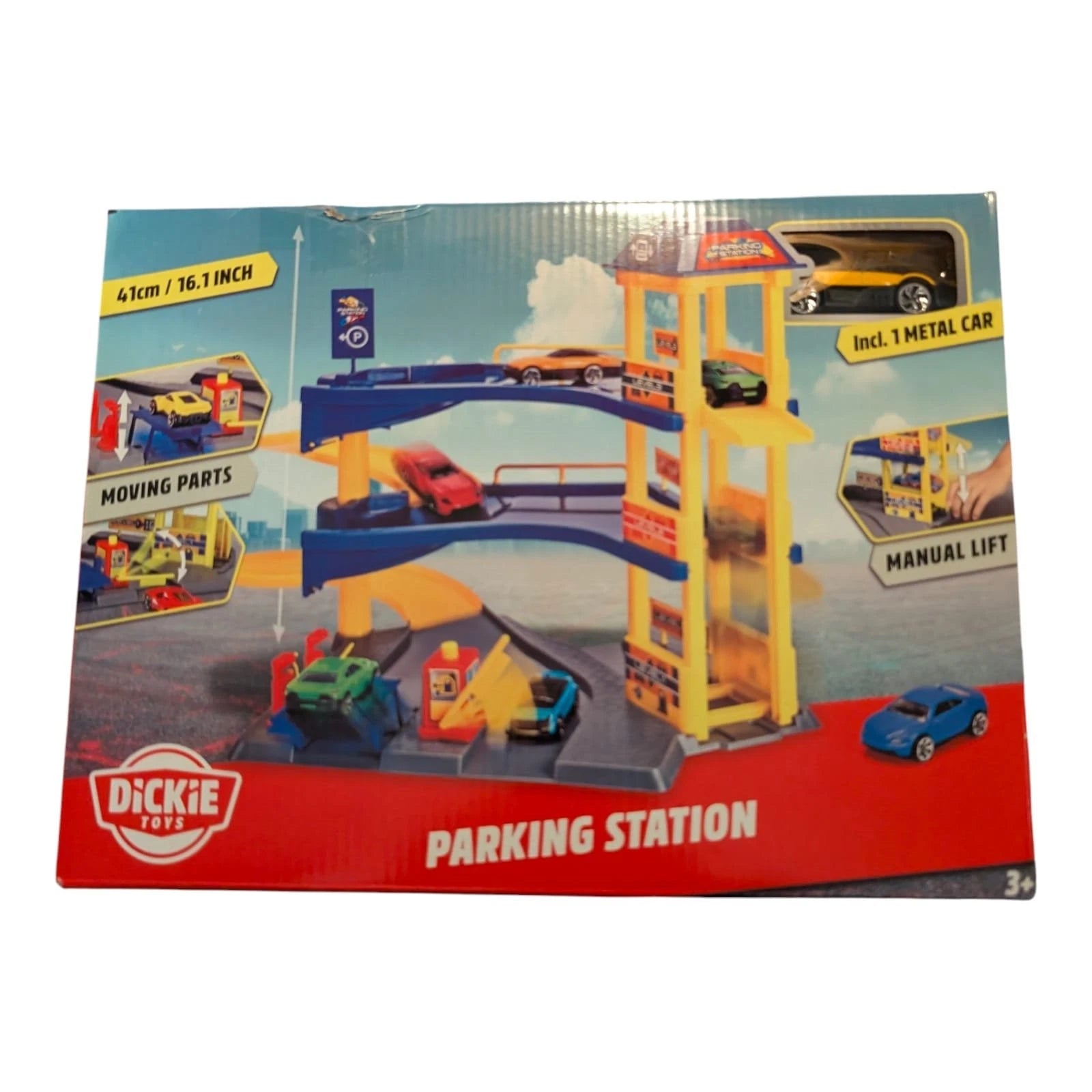 Parkhaus - 3 Etagen mit Lift & Tankstelle - Dickie Toys - inkl. 1 Fahrzeug